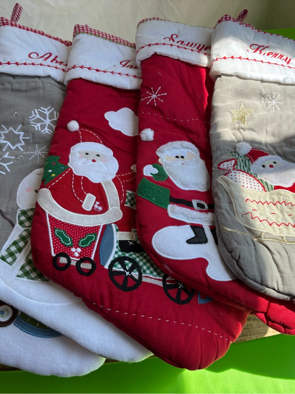 Lot of 5 Pottery Barn Christmas Stockings